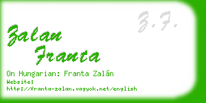 zalan franta business card
